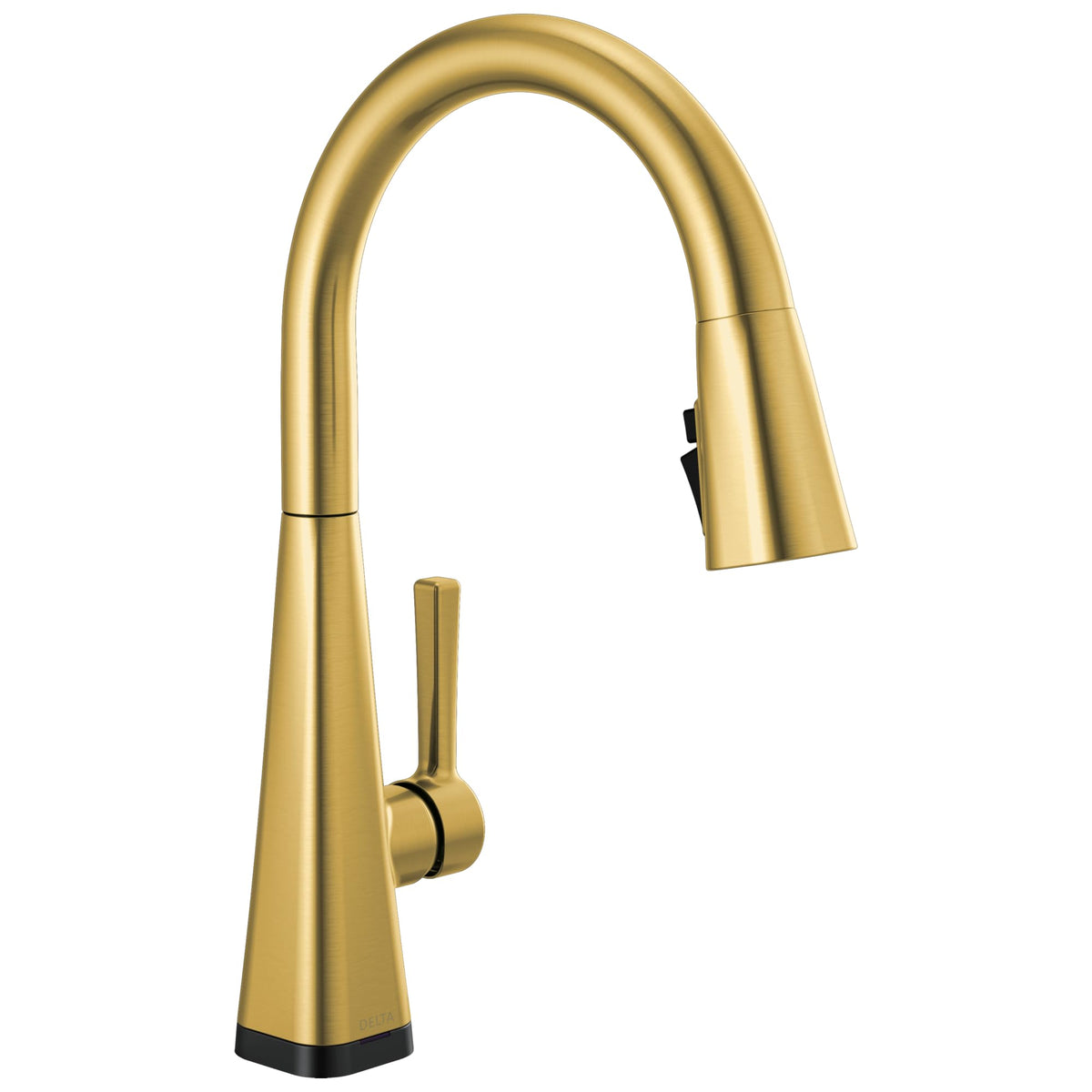 Delta Lenta Brushed Nickel Touch Kitchen Faucet with Pull Down Sprayer, Modern Single Hole Touch On Kitchen Sink Faucet, Single Handle, SpotShield Stainless 19802TZ-SP-DST