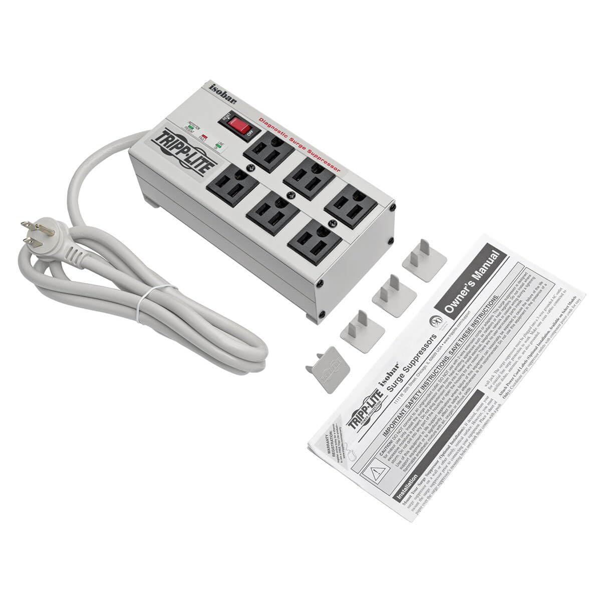 Tripp Lite Isobar 6 Outlet Surge Protector Power Strip, 6ft Cord Right Angle Plug, LIFETIME WARRANTY & $50K INSURANCE (ISOBAR6)