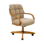 D9520 6pc Swivel Tilt Kitchen Dining Chair - Taupe-Chestnut