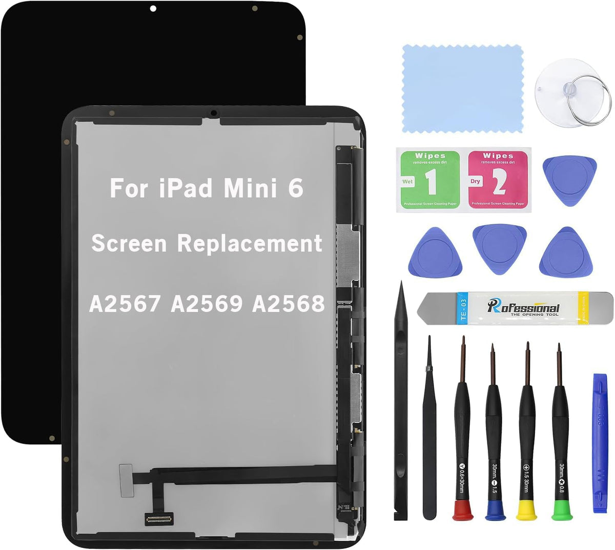 Screen Replacement for iPad Air 5 5th Generation Screen Replacement LCD and Glass Touch Digitizer Premium Kit (10.9", A2589 A2591 A2588) with Tools - Black