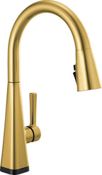 Delta Lenta Brushed Nickel Touch Kitchen Faucet with Pull Down Sprayer, Modern Single Hole Touch On Kitchen Sink Faucet, Single Handle, SpotShield Stainless 19802TZ-SP-DST