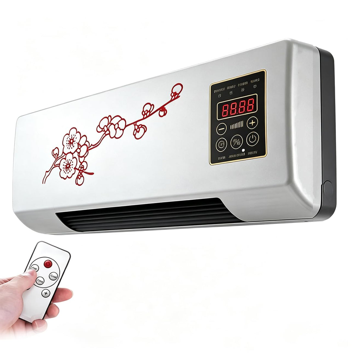 Heater and Fan Combo, 2-in-1 Wall AC Unit, Cool Warm Heater | Nature Wind Hot Air, Space-Saving, Portable Compact Design, Small Room Air Conditioner White,55 * 24 * 12cm