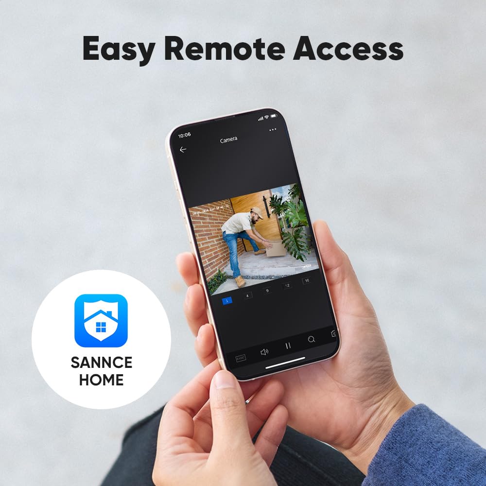 SANNCE 1080P Security Camera System 8CH H.264+ 1080N Home Surveillance DVR and (8)×1080P Weatherproof Outdoor CCTV Camera with 100ft Night Vision, Easy Remote Access, Smart Playback, NO Hard Drive