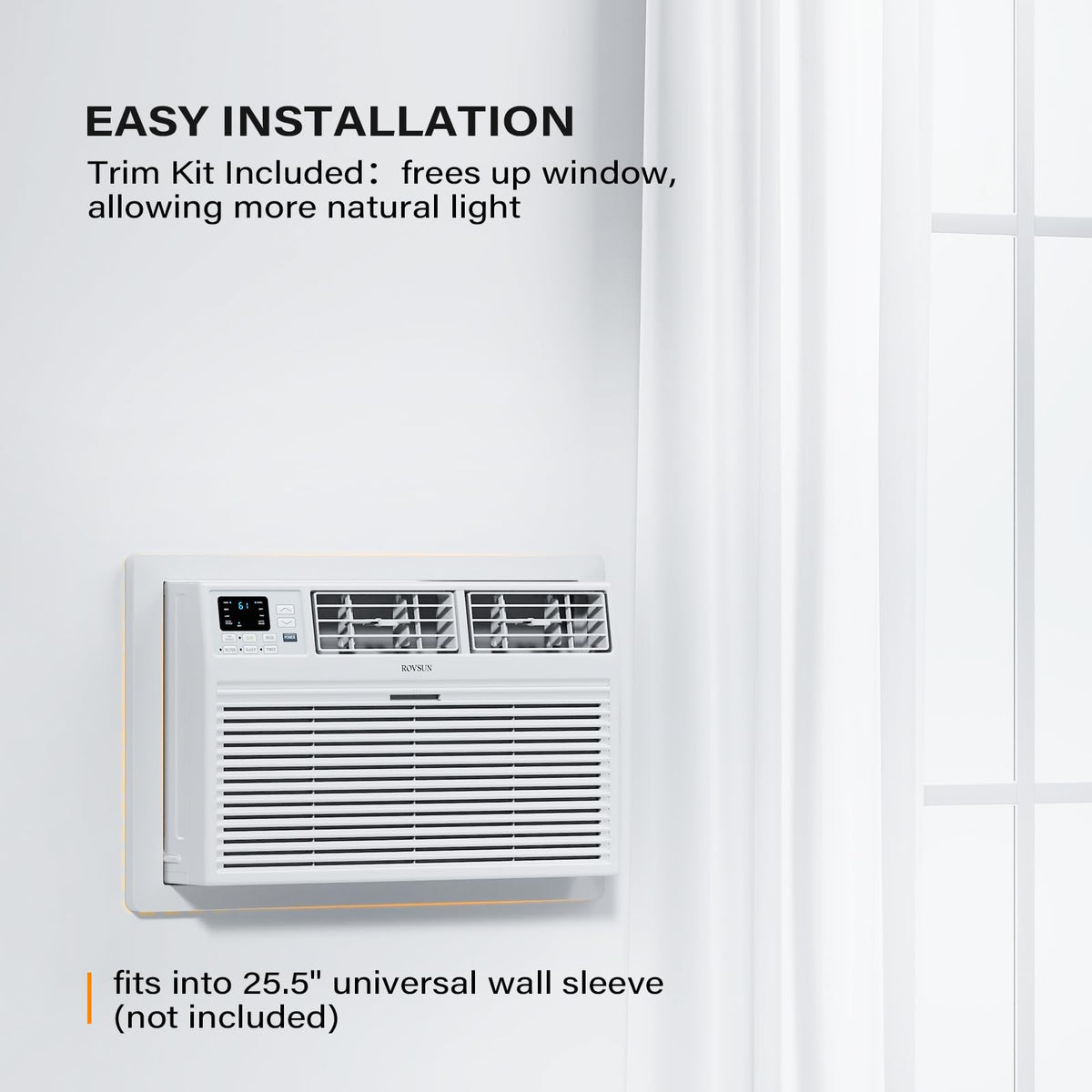 ROVSUN 12000 BTU Through the Wall Air Conditioner with Heat, Remote, 230V