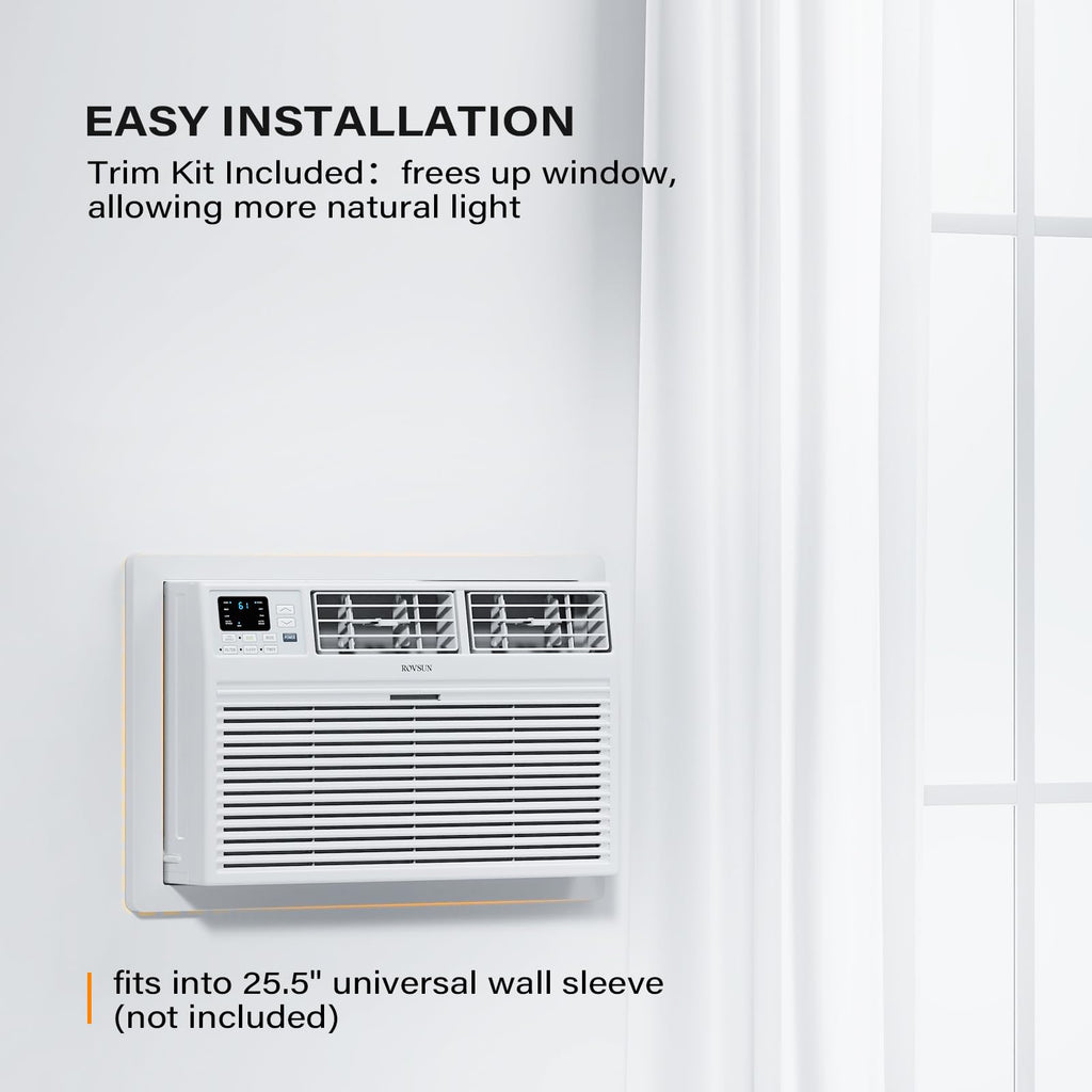 ROVSUN Smart 12000 BTU Through the Wall Air Conditioner with Heat, Wall AC Unit & Heater Combo with Remote, APP & Voice Control & Timer Function, Compatible with Alexa/Google Assistant, 230V/60Hz