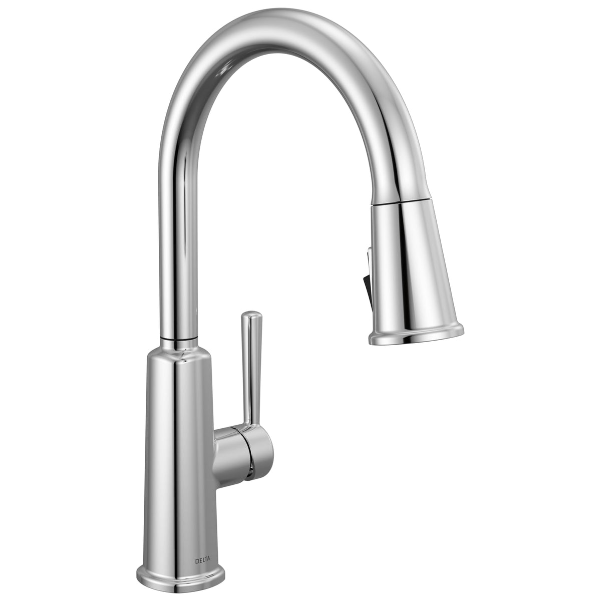 Delta Finnridge Matte Black Kitchen Faucet with Pull Down Sprayer, High Pressure ProClean Spray Modern Single Hole Kitchen Sink Faucet, Matte Black 19730LF-BL