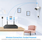 Hiseeu 3MP CCTV Home Security Camera System Outdoor, 2.4G/5G Wireless WiFi