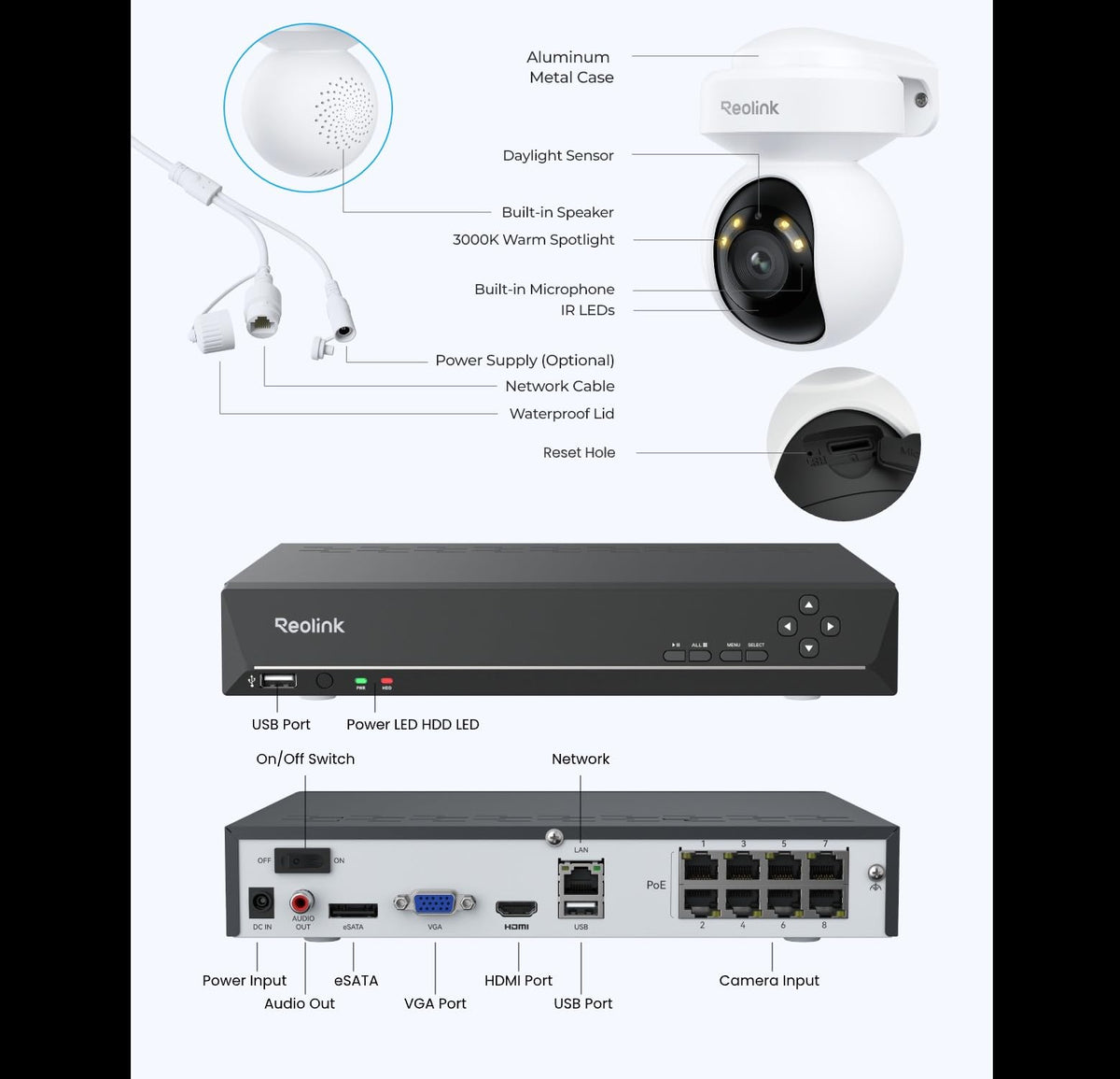 REOLINK 8CH 4K Security Camera System with PT Auto-Tracking RLK8-800PT4
