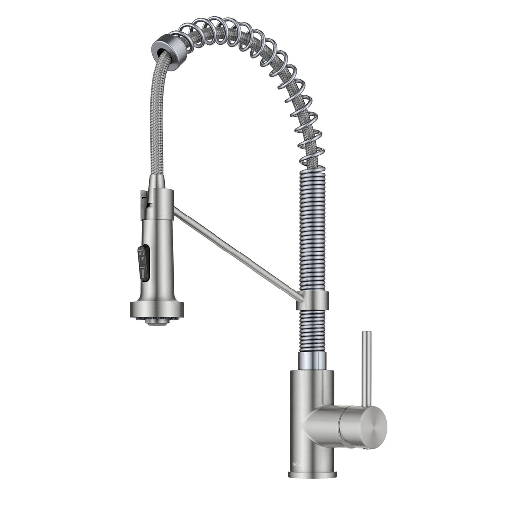 KRAUS Matte Black Black Stainless Pull Down Kitchen Faucet KPF-1610MBSB