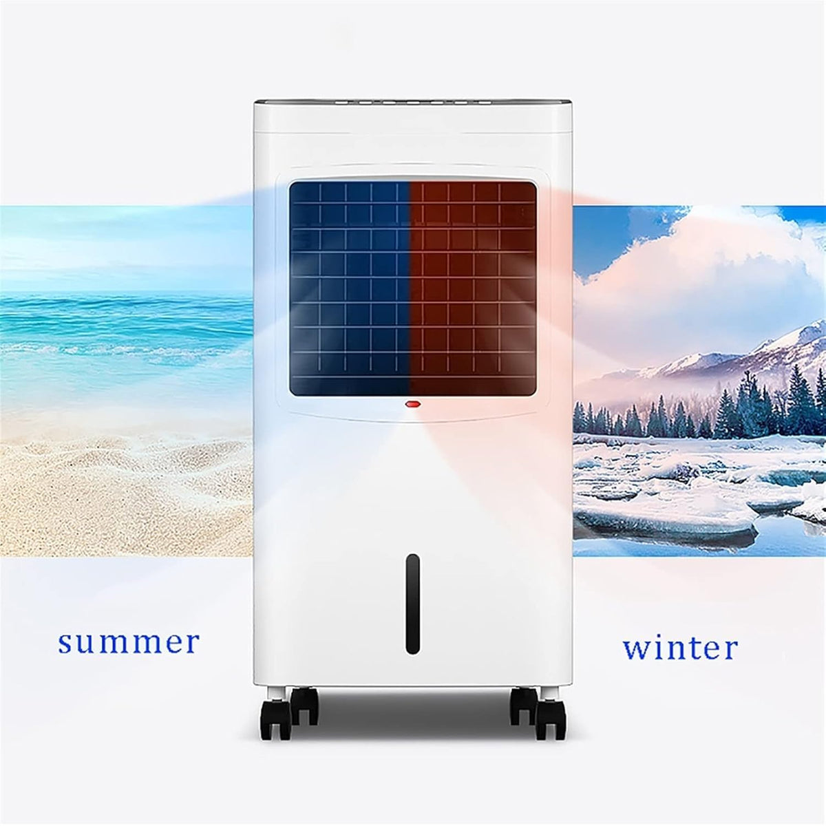 Portable Evaporative Cooler with Remote Control - Energy Efficient Mobile Cooling and Heating Unit for Home and Office Use