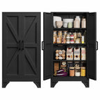 Metal Pantry Storage Cabinets with Doors and Shelves,75" Tall White