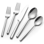 Potter 65-Piece Forged Silverware Set, Service for 12 – Premium Stainless Steel Flatware Set, Modern Design with Satin Finish, Ideal for Home, Kitchen, Party, Camping