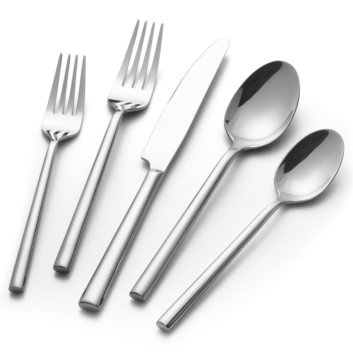 Potter 65-Piece Forged Silverware Set, Service for 12 – Premium Stainless Steel Flatware Set, Modern Design with Satin Finish, Ideal for Home, Kitchen, Party, Camping