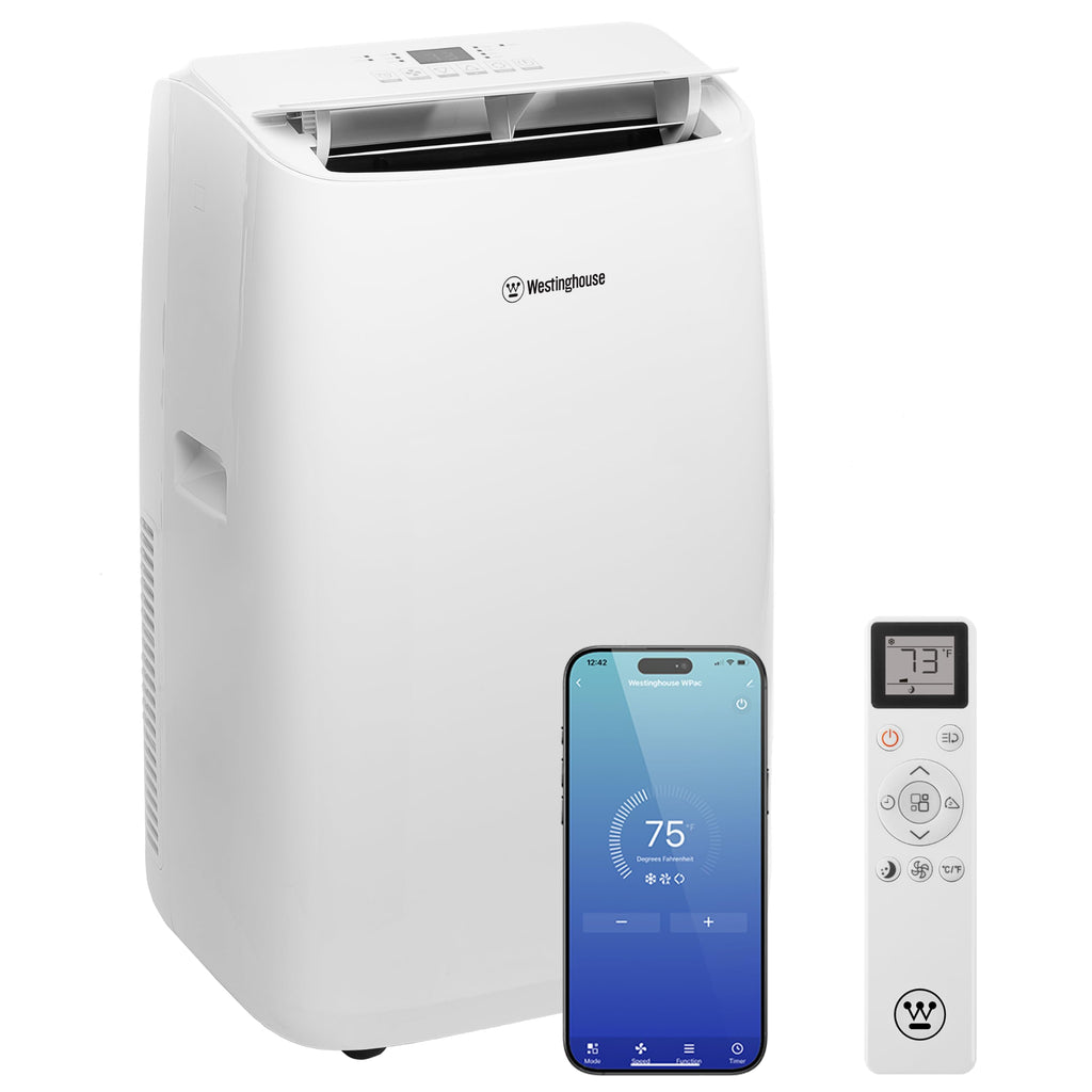 Westinghouse 14,000 BTU Air Conditioner with Heat Mode, Cools 700 sq. ft., WiFi Enabled, Remote Controlled, Dehumidifier, 3-Speed Fan, Programmable Timer, Window Kit