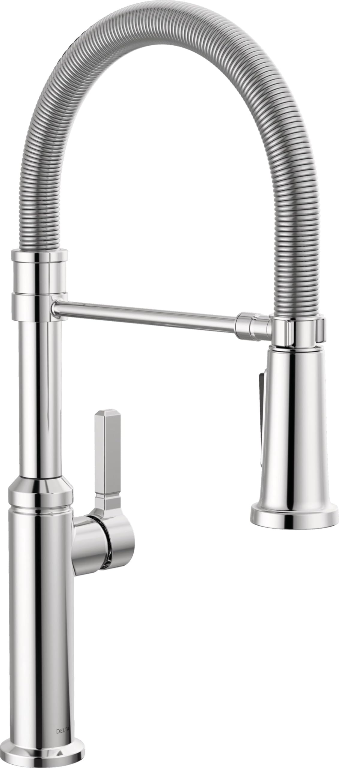 Delta Rhett Pro Style Commercial Kitchen Faucet with Pull Down Sprayer, Single Hole Matte Black Kitchen Sink Faucet, Single Handle, Matte Black 18829-DST