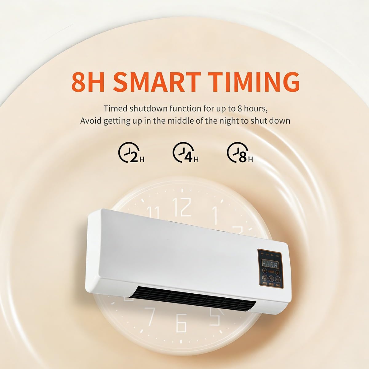 2-in-1 Wall Mounted Air Cooler Fan Heater, Quiet Mini Fan for Bedroom, Living Room, Office. Fast Heating and Cooling with Remote Control, Space-Saving Design
