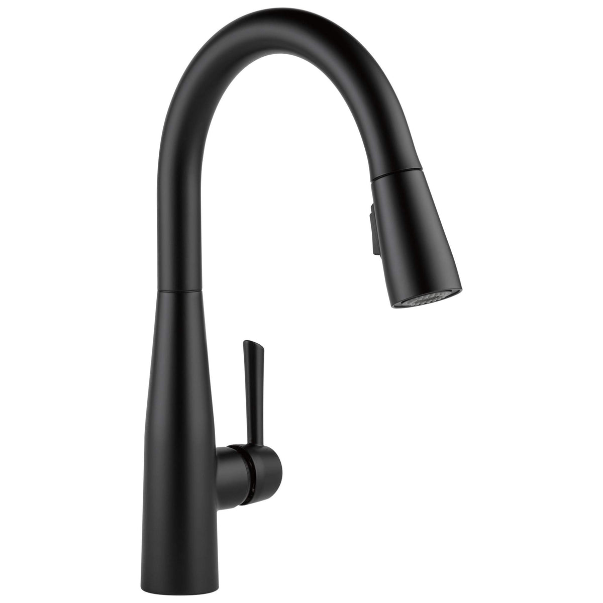 Delta Essa Matte Black Touch Kitchen Faucet with Pull Down Sprayer, Modern Single Hole Touch On Kitchen Sink Faucet, Single Handle, Matte Black 9113T-BL-DST