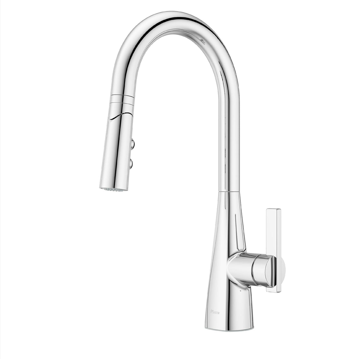 Pfister Exemplar Kitchen Faucet with Pull Down Sprayer Single Handle High Arc Matte Black Kitchen Sink Faucet NSF Certified Spot Defense Finish 1 or 3 Hole F5297EPSDB