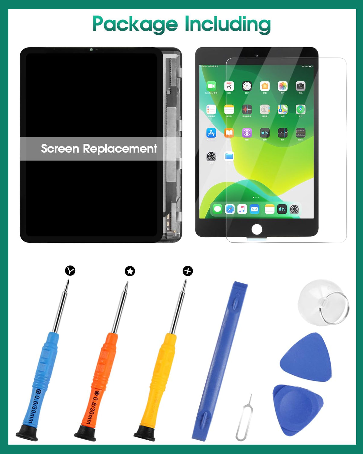 for iPad Pro 12.9 5rd 2021 Screen Replacement for iPad Pro 12.9 6th LCD Screen 2022 A2436 A2437 A2764 Display Touch Screen Digitizer Assembly Repair Kit(Black)