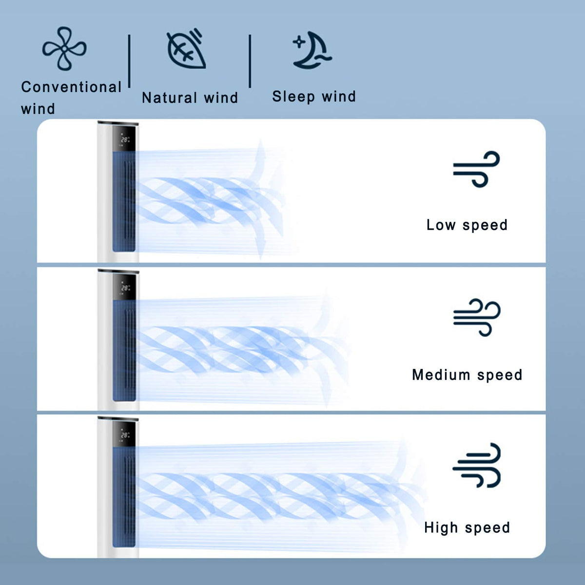 Whole House Heater Dual-Purpose Air-Conditioning Fan Cooling Fan Tower Type Household Water-Cooled Small Air Conditioner Remote Control Timing Heating Supplies