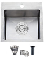 33x22 Black Drop In Kitchen Sink, 33 Inch All In One Topmount Gunmetal Black Stainless Steel Single Bowl Overmount Double Ledges Workstation Sink with Accessories