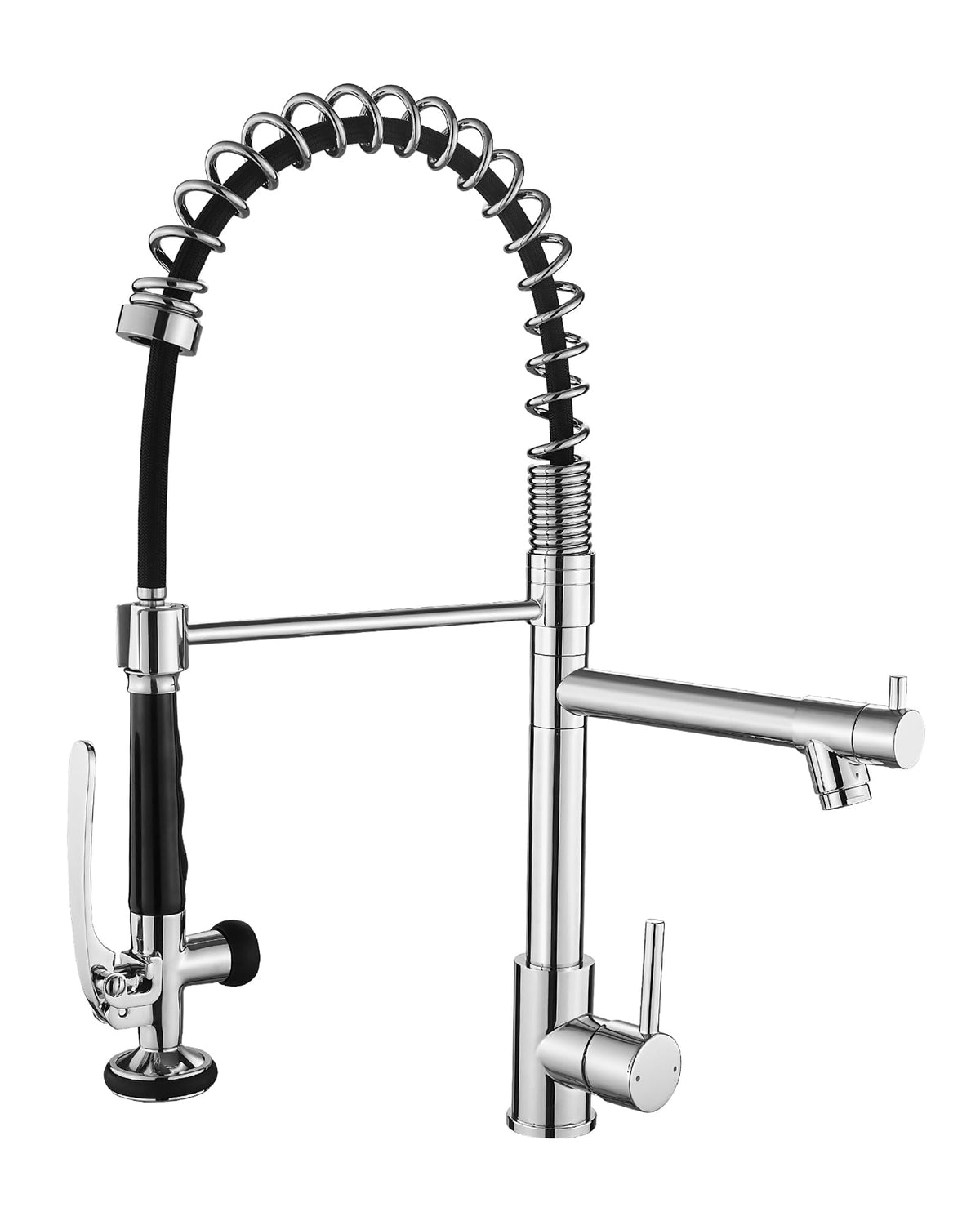 Fapully Chrome Kitchen Faucet with Sprayer,Commercial Faucet