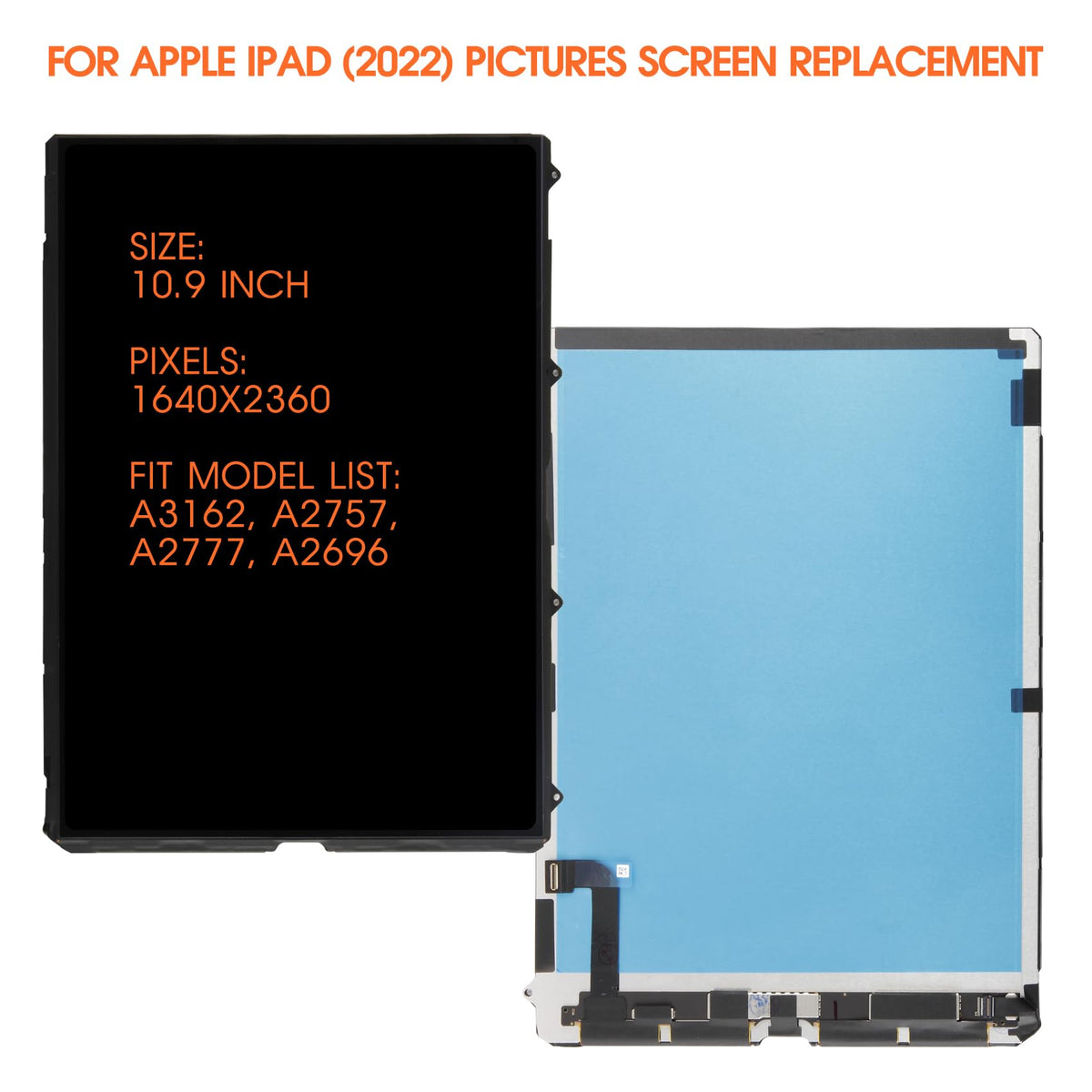 for iPad 10th Gen LCD Screen Replacement for ipad 10th Generation Display 2022 A2696 A2757 A2777 LCD Display Replacement Repair Part(Not Touch Digitizer)