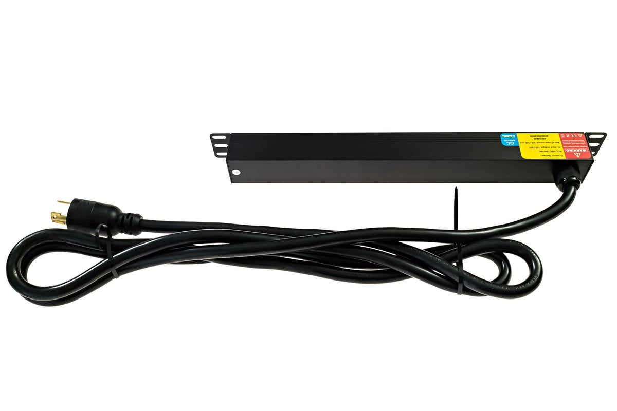 Rack Mount Power Strip - 240V 30A Single Phase PDU with Built-in Surge Protector, Volt & Amp Meter for Data Center - 19” Metal Housing, Ears & Fittings Included, 10’ Cable, 6 Outlets
