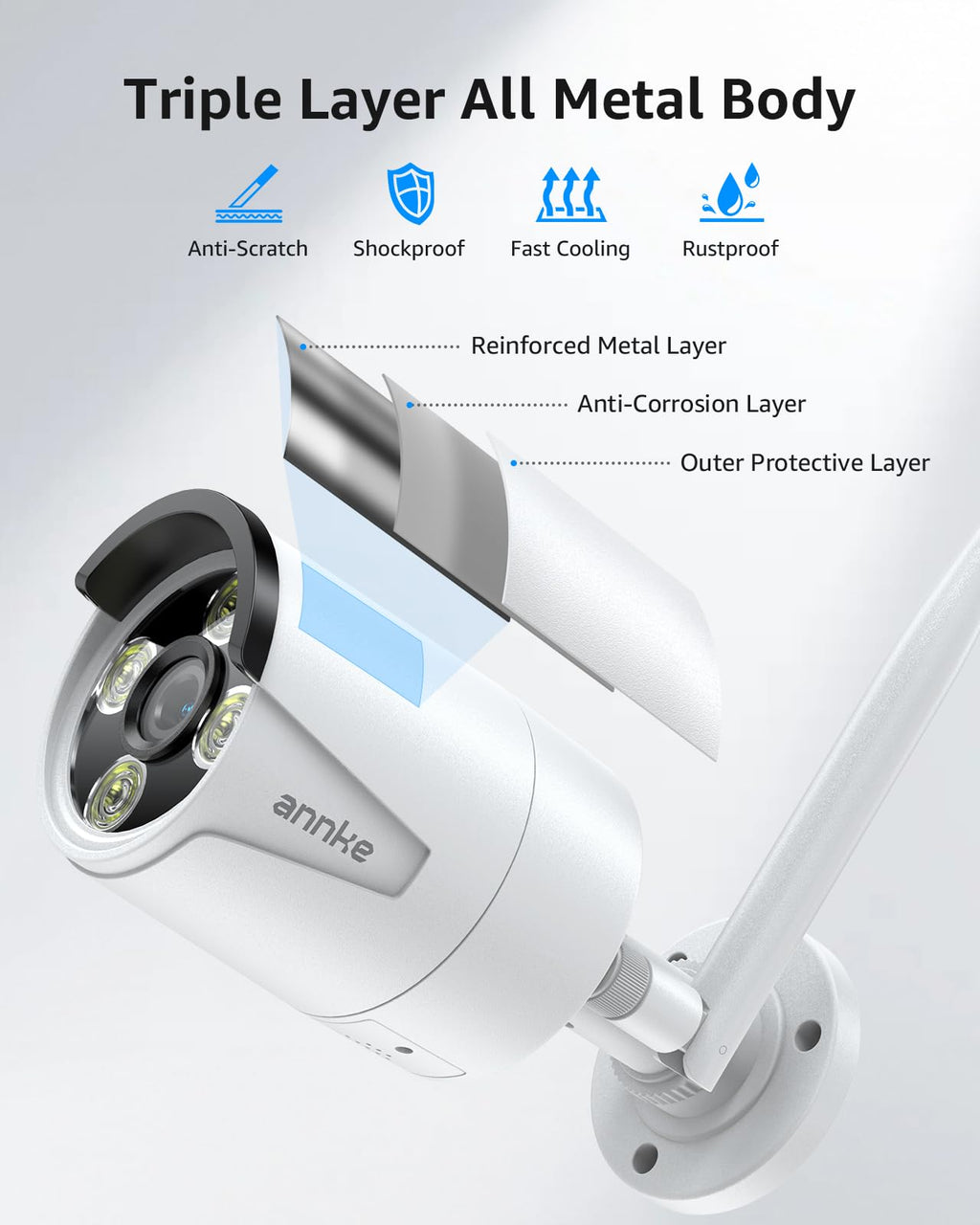 ANNKE 5MP Wireless Security Camera System, 12" Monitor, 4 Cameras, 1TB HDD