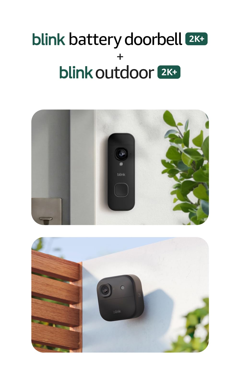 Blink Wired Doorbell 2K+ (all-new) and Outdoor 2K+ (newest model) — 2K video, enhanced audio. Sync Module Core included - 5 Cameras + Video Doorbell - (Black)