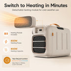 MEGAWISE Portable Air Conditioner and Heater, 420W 110V Compact AC Unit with Remote Control, 1400W Cooling Capacity, 800W Heating, Dehumidifier, Fan, Sleep Timer, Champagne