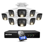 ANNKE Home Wired Camera Security System with Audio, 8X 1080P Cams, 1TB HDD
