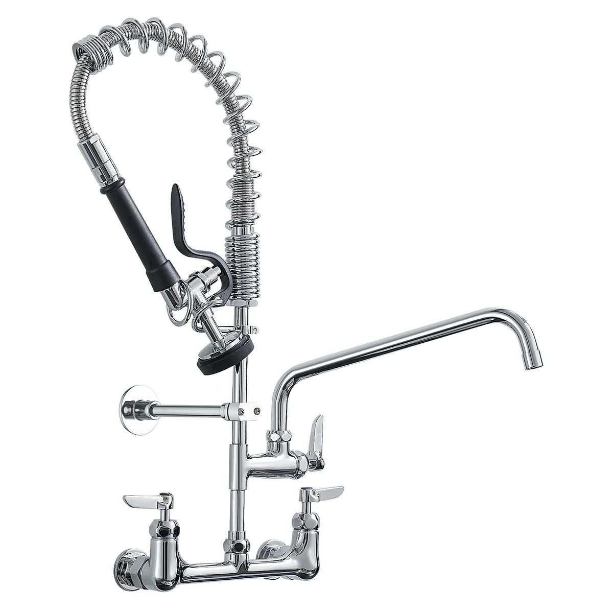 Fapully Black Kitchen Faucet with Pull Down Sprayer,Commercial LED Kitchen Faucet,Single Handle Single Hole Kitchen Sink Faucets