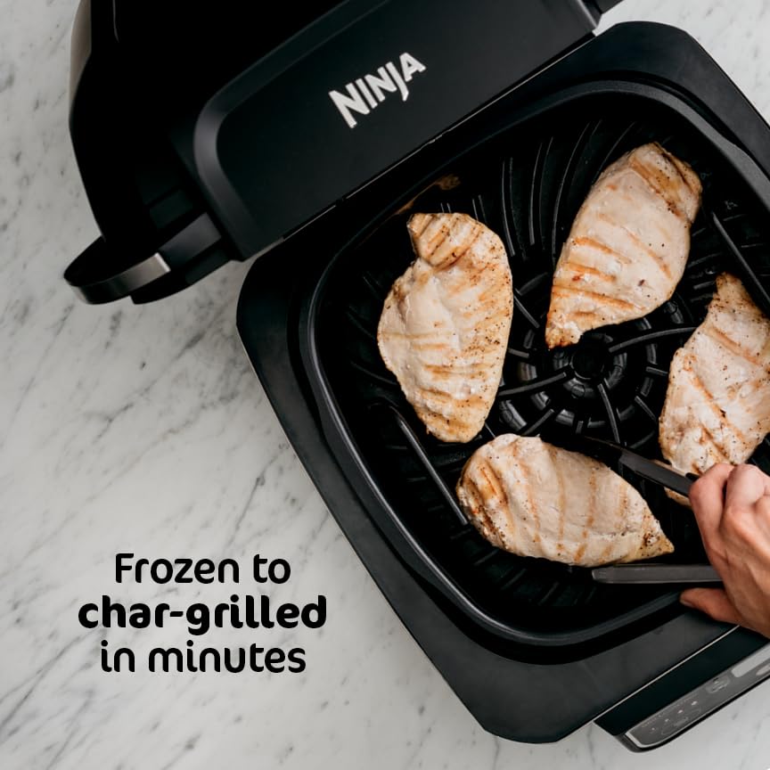 Ninja Foodi Smart 6-in-1 Indoor Grill & Air Fryer, 4 Qt, Black/Grey, FG551