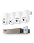 ZOSI 5MP Wired Security Camera System, 4pcs 1080p Pan/Tilt 360°View Cam