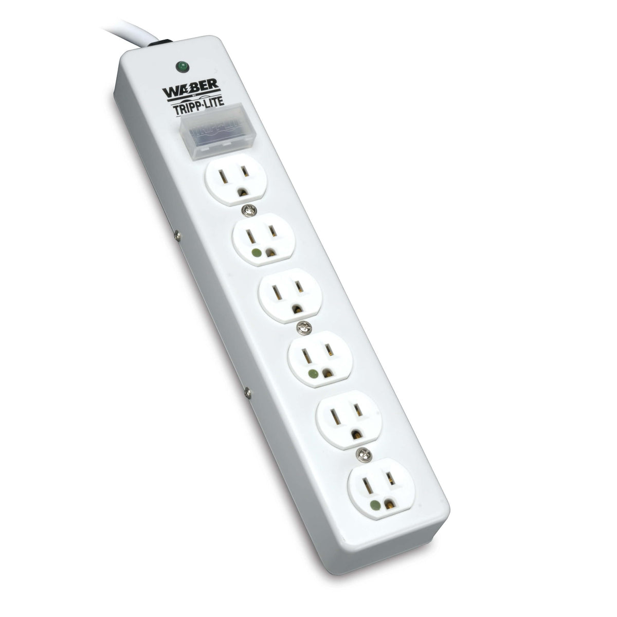 TRIPP LITE Hospital-Grade Surge Protector Medical Power Strip, 6 Outlets, Right-Angle NEMA 5-15PHG Plug, 6 Foot / 1.8M Cord, 1050 Joule Protection, (SPS606HGRA)