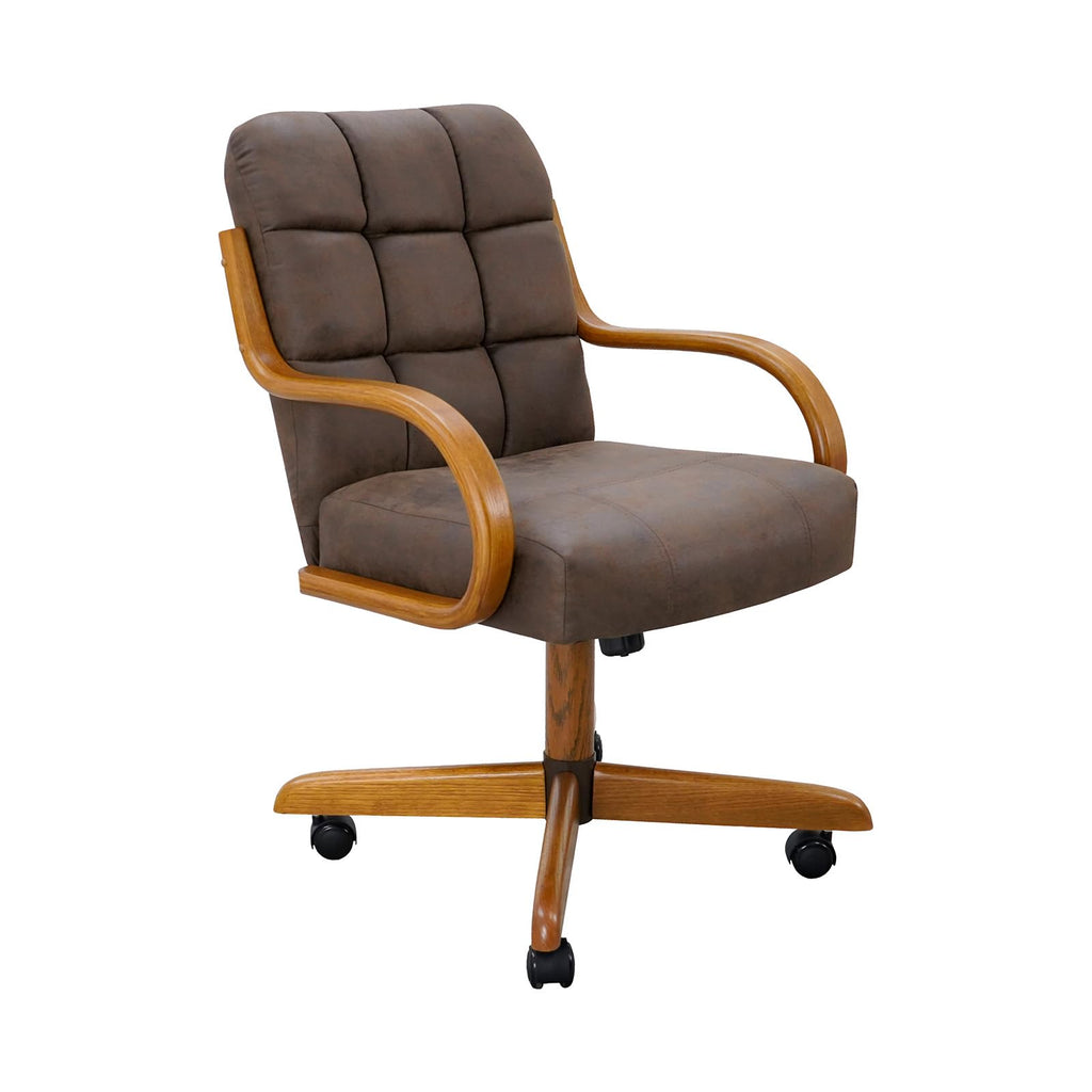 D9520 6pc Swivel Tilt Kitchen Dining Chair - Taupe-Chestnut