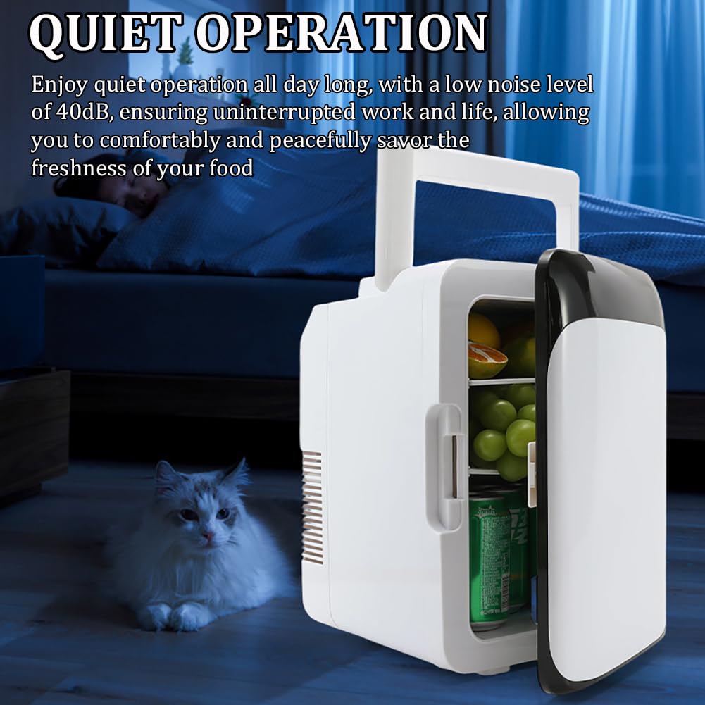 10-Liter Electric Mini-Fridge, Outdoor/Car Freezer, Cosmetics/Breast Milk/Medicine Cooler, 12V Portable Hot/Cold Box, Cooling And Heating
