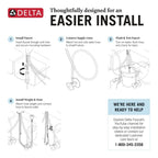 Delta Almari Matte Black Kitchen Faucet with Pull-Out Sprayer, Modern Single Hole Kitchen Sink Faucet, Single Handle, Matte Black 16943-BL-DST
