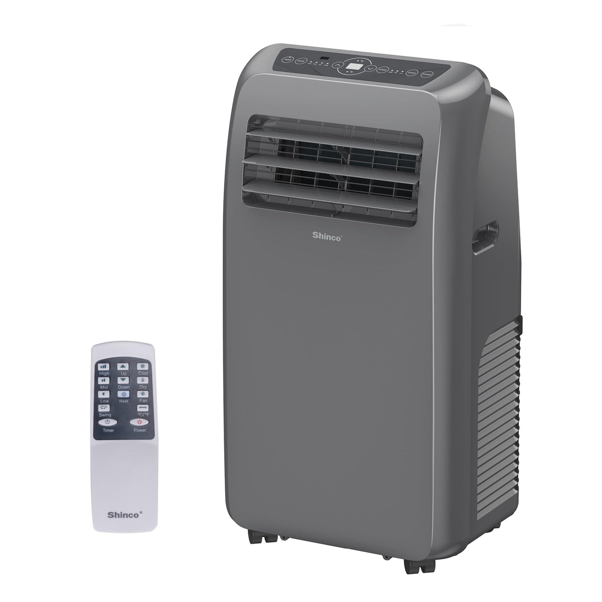 Shinco 14,000 BTU Grey Portable Air Conditioner with Heater up to 700 Sq. Ft, Ac Heater Combo Window Unit, Portable AC Unit with Dehumidifier & Fan, Cools & Heats,Remote Control and Window Kit