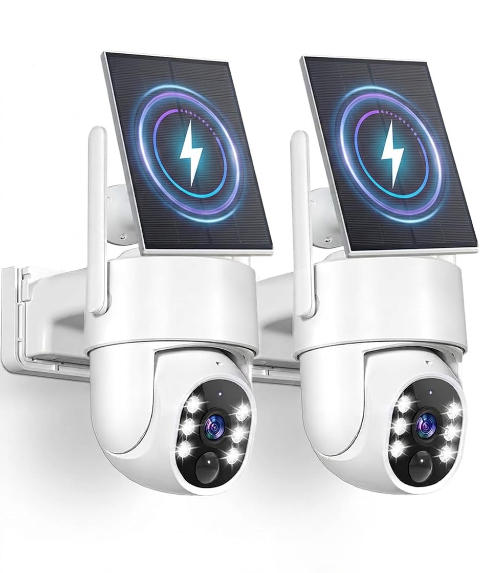 2K Security Camera System, 5GHz&2.4GHz WiFi Solar Wireless Cameras for Home Security, Wire-free Installation, AI Detection, Two-way Audio, Mobile alerts, SD/Cloud Storage, Color Night Vision, 4 Packs