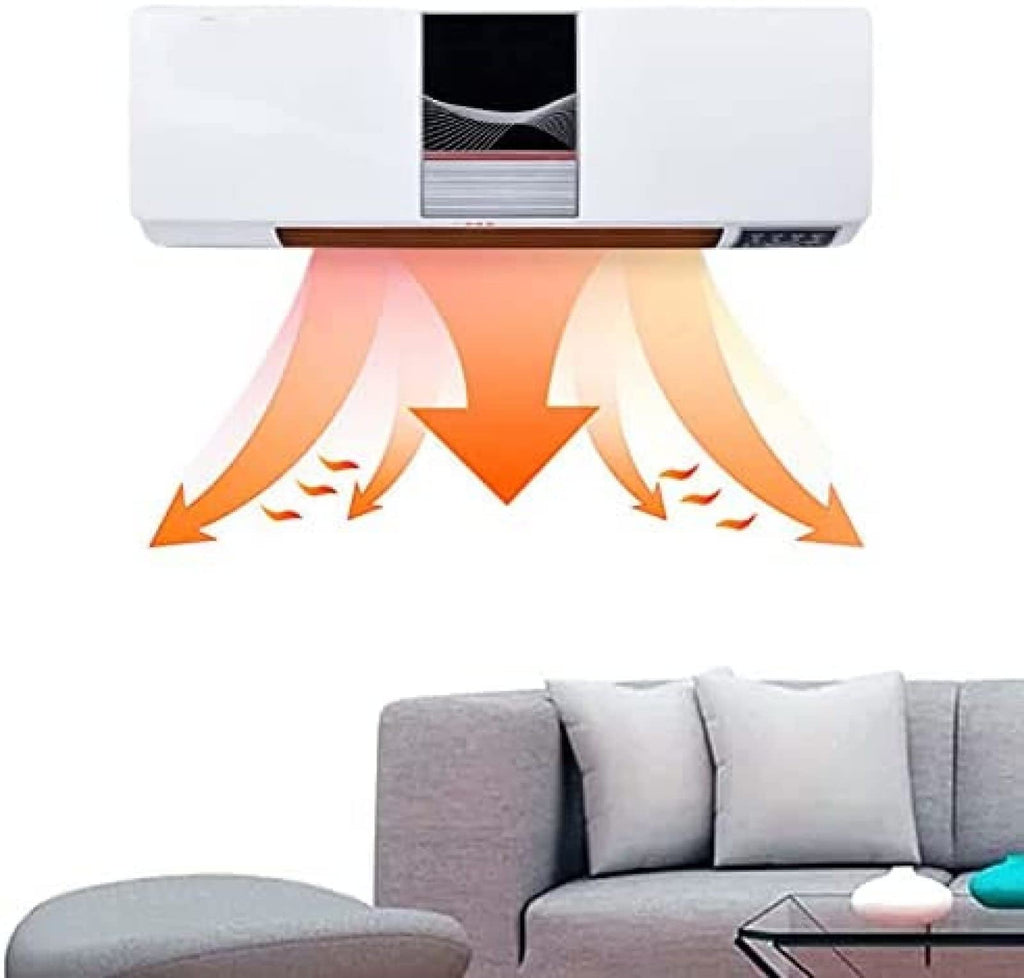 Wall-Mounted Remote Air Conditioner with Timer, Electric Cooling and Heating Machine, 1800W Power, Cooler & Heater for Living Room, Bathroom