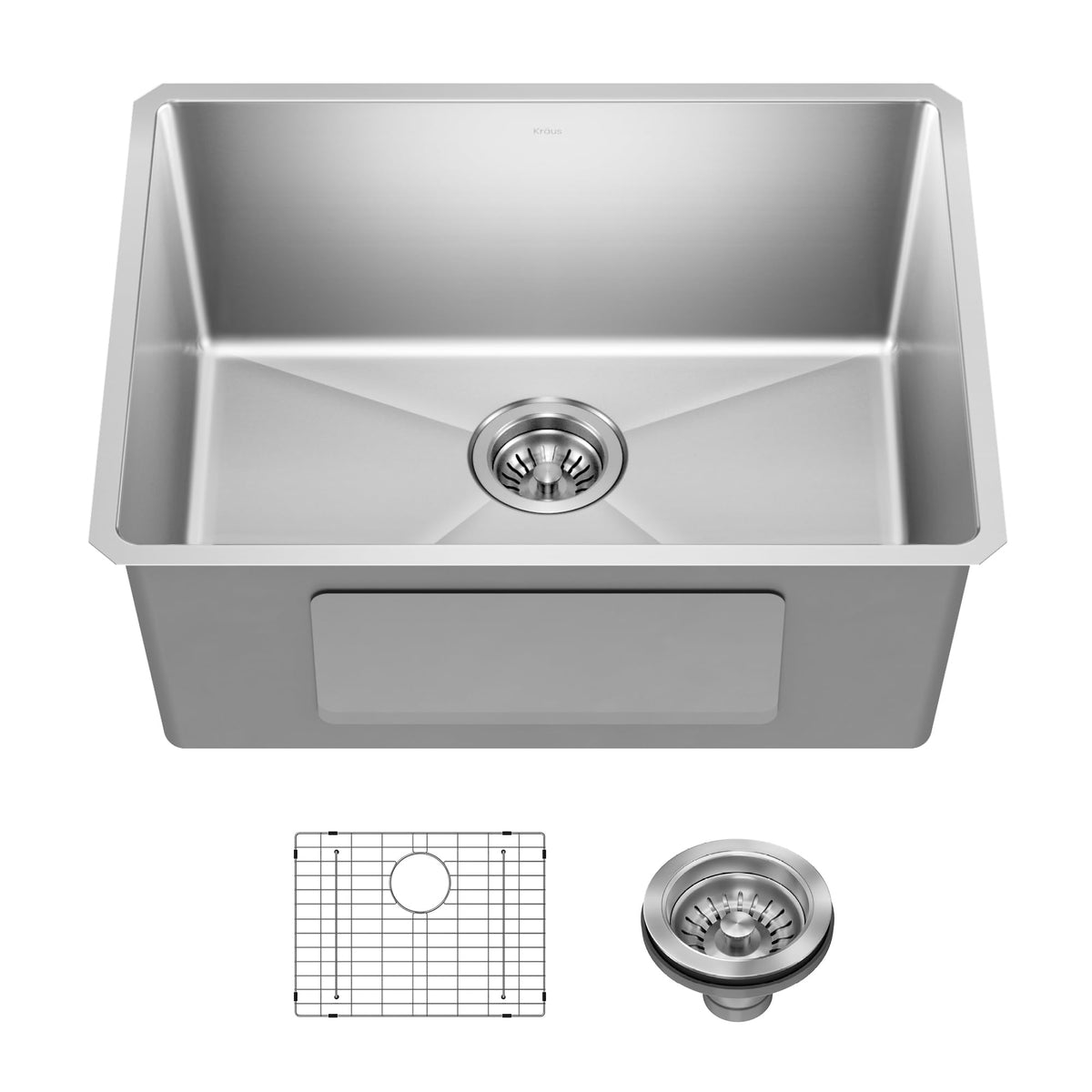 KRAUS Fairlane 33 in Drop In/Top Mount Workstation Single Bowl 18-Gauge Stainless Steel Kitchen Sink with Accessories, KWT610-33