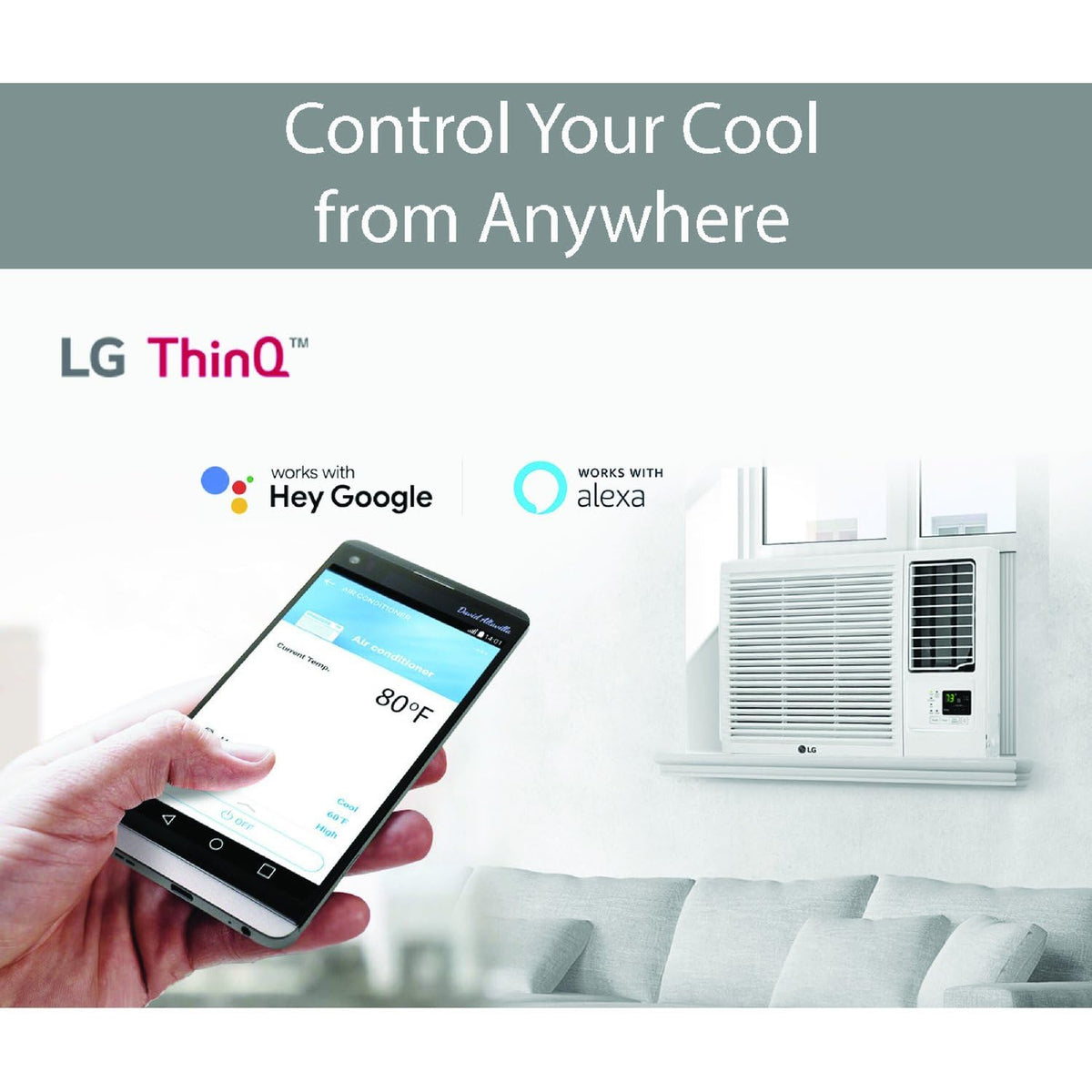 LG 7,500 BTU Window Air Conditioner with Supplemental Heat, Cools 320 Sq.Ft. (16' x 20' Room Size), Electronic Controls with Remote, 2 Cooling, Heating & Fan Speeds, Slide In-Out Chassis, 115V