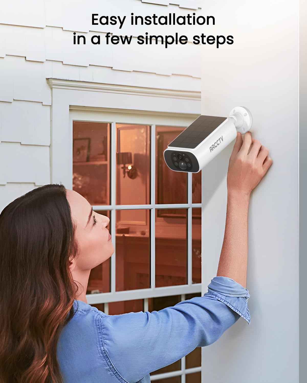 ARCCTV Solar Security Cameras Wireless Outdoor, 4 Cam-Kit, 4MP 2.5K HD