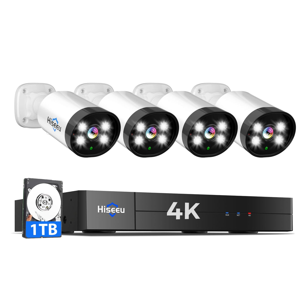 Hiseeu 3K Wired Outdoor Security Camera System 8 Channel with Audio