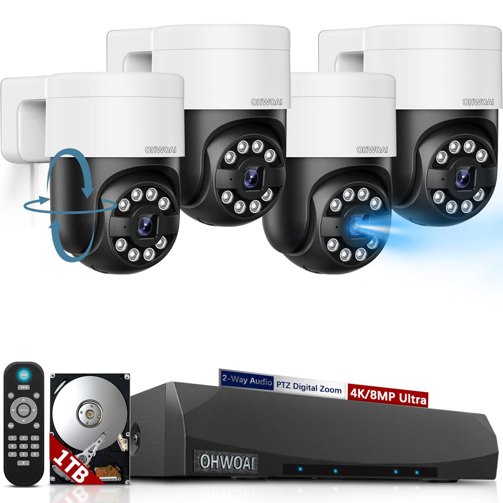 Outdoor Wired Security Camera System, 4K PoE Video Surveillance System