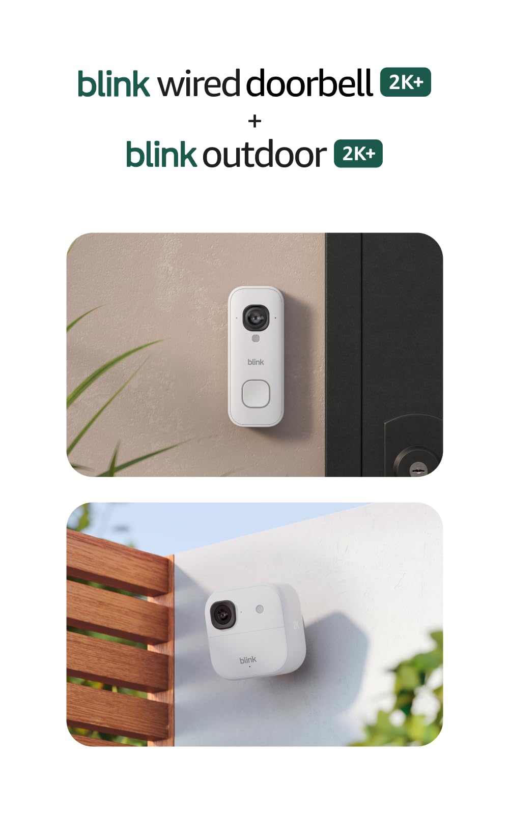 Blink Wired Doorbell 2K+ (all-new) and Outdoor 2K+ (newest model) — 2K video, enhanced audio. Sync Module Core included - 5 Cameras + Video Doorbell - (Black)