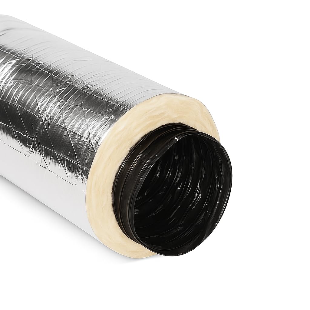 HVAC Insulated Flex Ductwork – 16" x 25 Ft R6 | Flexible Air Duct for Residential Heating & Cooling Systems | Aluminum Inner Core with Thermal Insulation | Easy Install Vent Hose