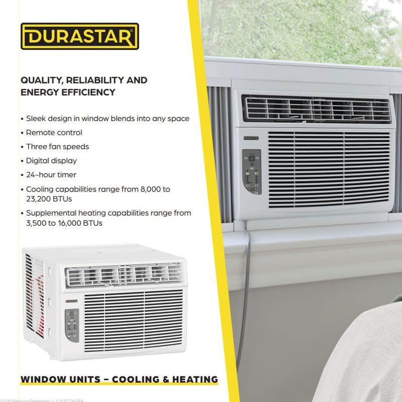 Durastar 18,800 BTU Window 208/230V Air Conditioner and Remote